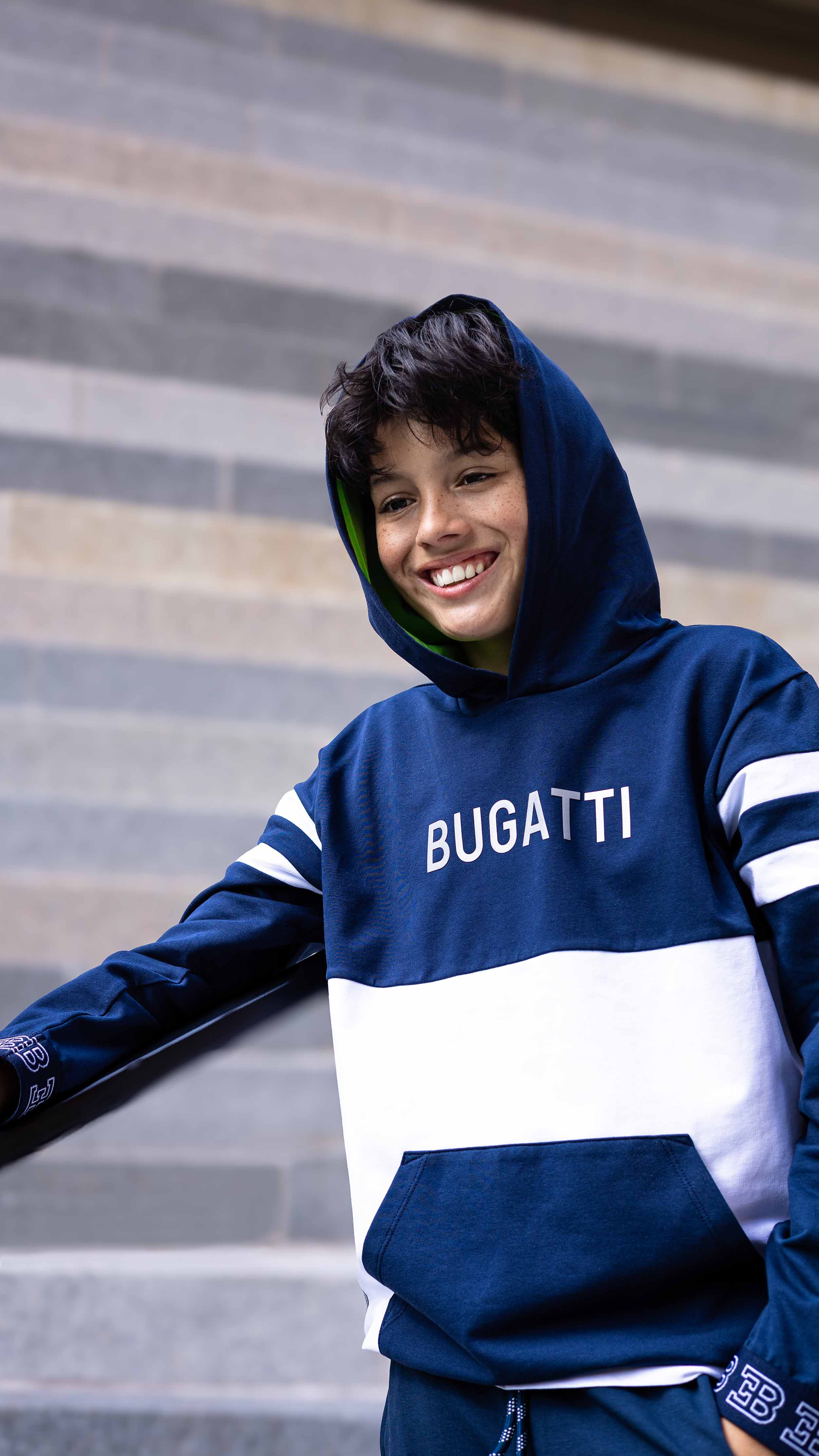 Bugatti Kids Wordmark Hoodie Navy — image 3