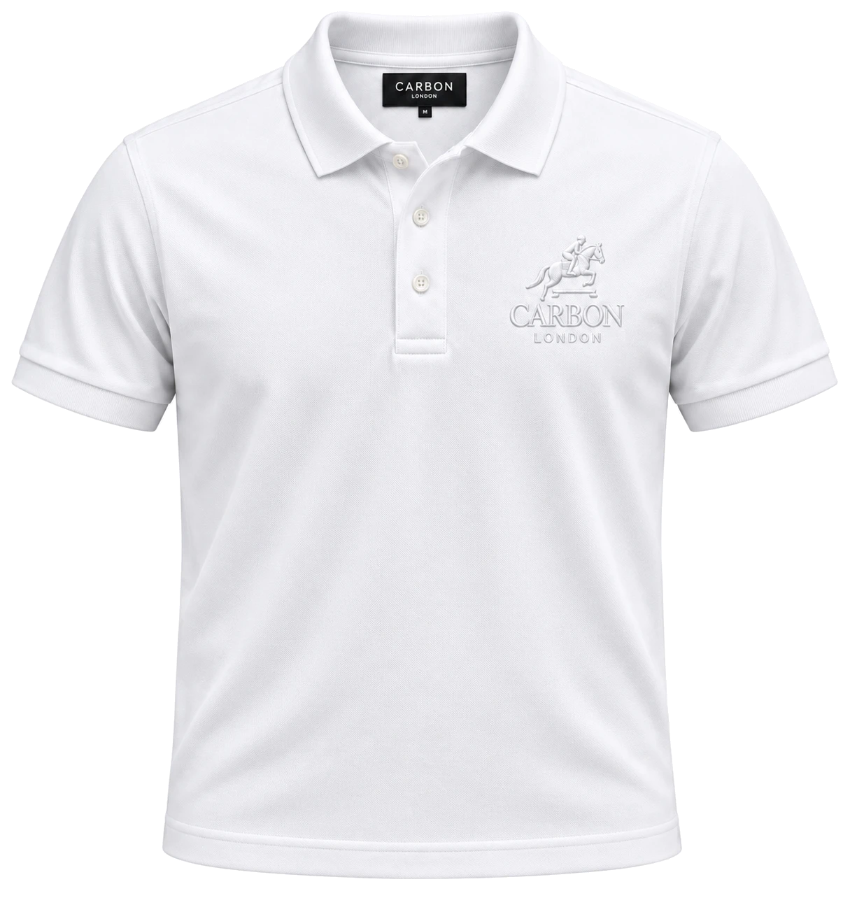 Carbon London Equestrian Club Piqué Polo — White