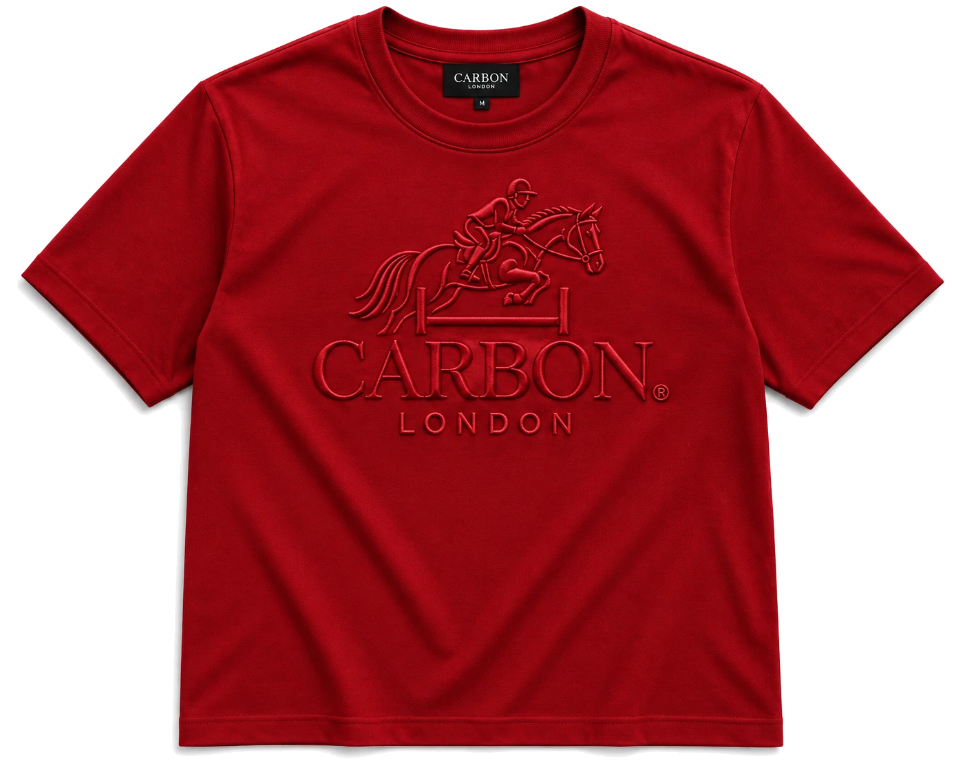 Carbon London Equestrian Club Heavyweight T-Shirt — Crimson Red
