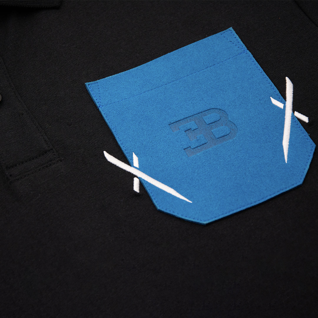 Bugatti Bolide Polo Black With Blue Pocket — image 2